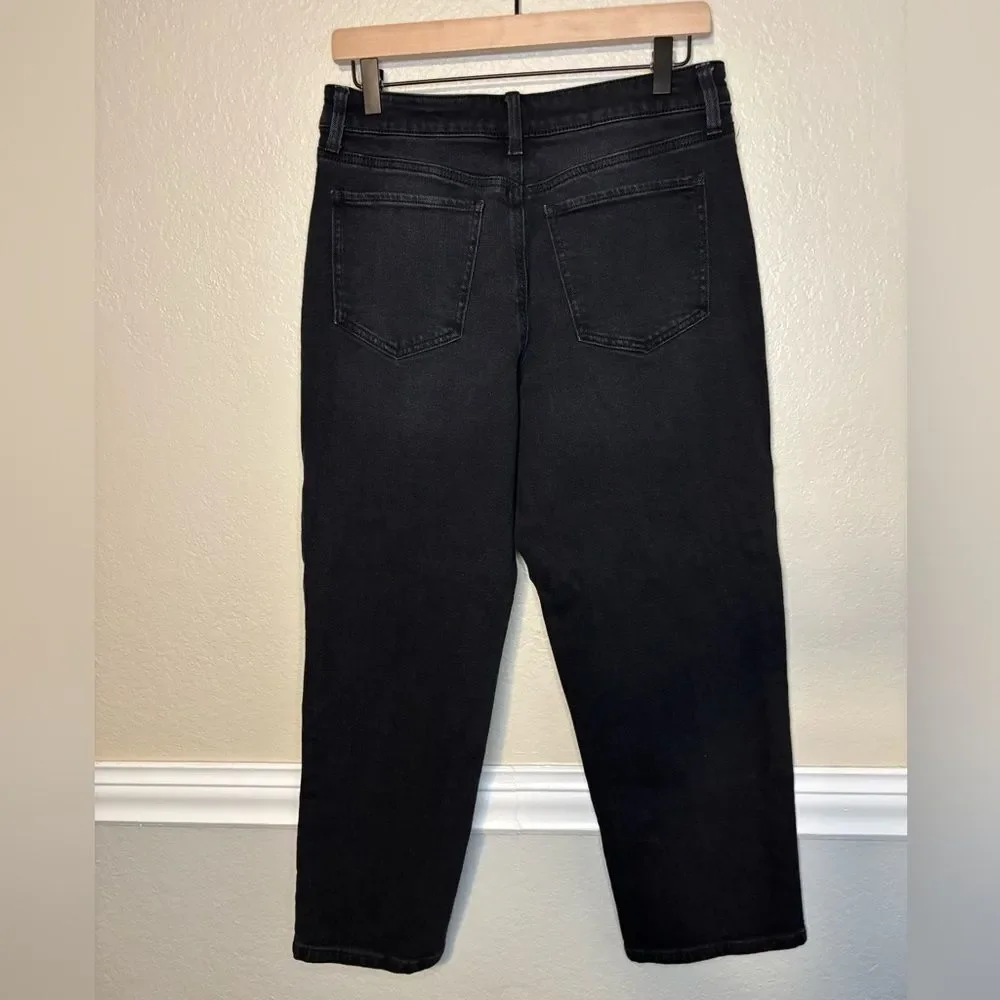 SO Black High Rise Distressed Straight Leg Jeans